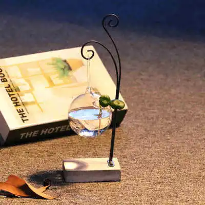 Новинка креативная железная подставка стеклянная ваза Настольная Ваза растения