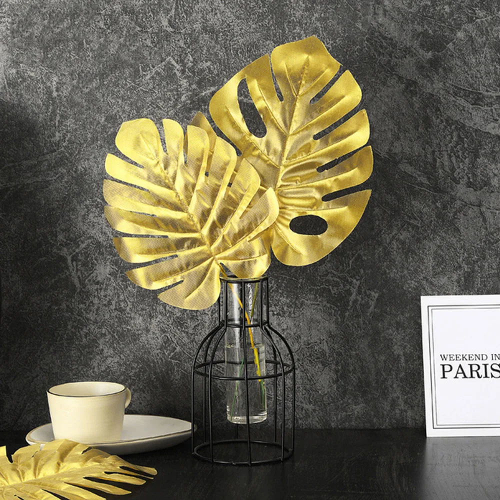 1 шт Моделирование Золотая черепаха декоративные листья пластиковые поддельные