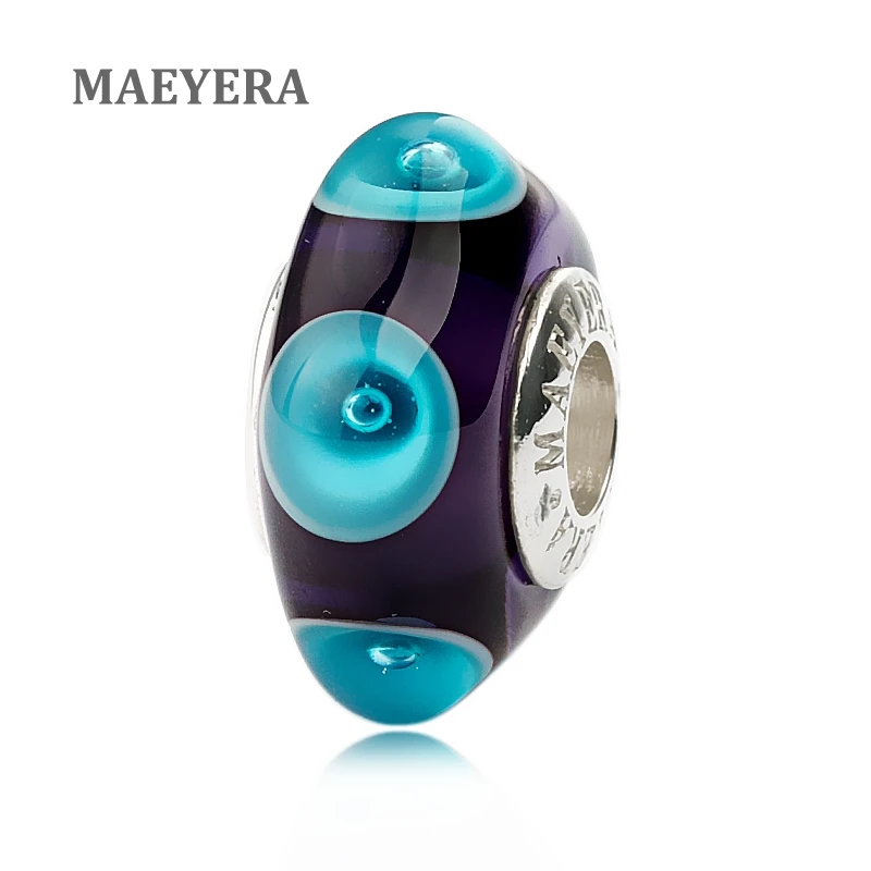 Стеклянный бисер MAEYERA из стерлингового серебра 925 пробы с подвеской в виде глаза