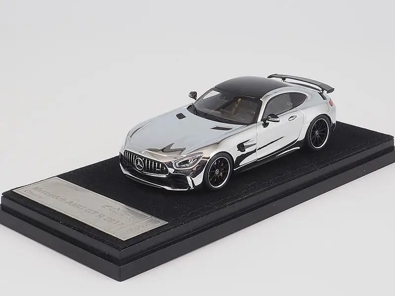 Литая под давлением модель автомобиля почти настоящая AMG GT R GTR 1:43(глянцевый хром)+ маленький подарок
