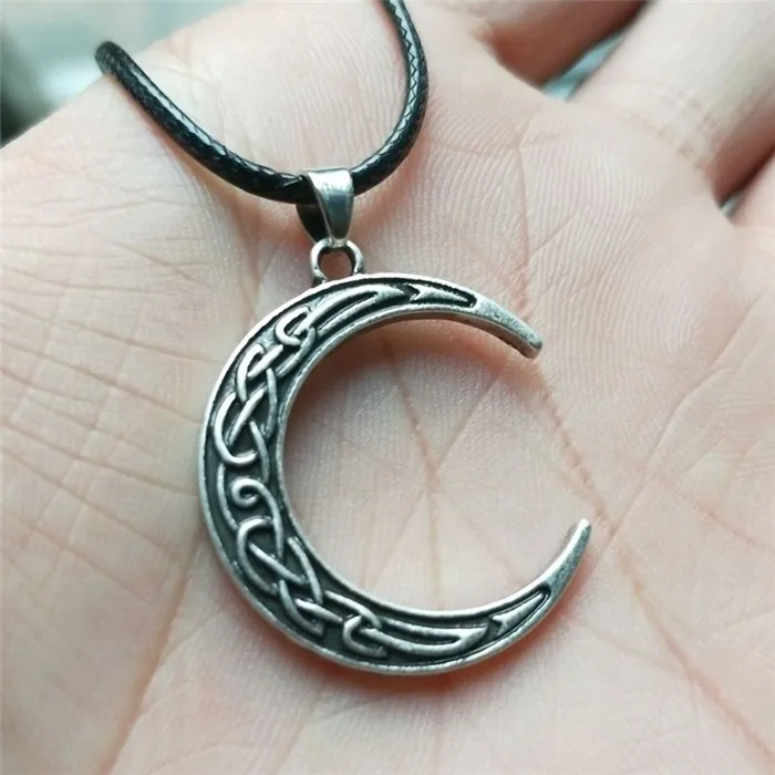 Ностальгия WICCA Irish Knot Ouija Goddess Crescent Moon колдовское ожерелье Волшебные Подвески Подвеска колдовство талисманы ювелирные изделия - Окраска металла: Rope Chain Silver