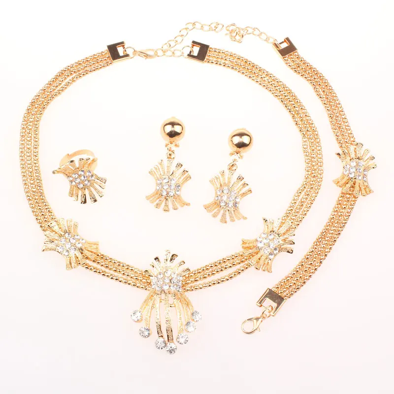 Новейшая мода африканские бусины набор ювелирных изделий золотого цвета