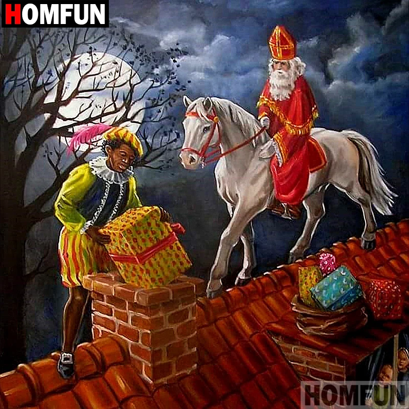 Алмазная 5D картина HOMFUN сделай сам полноразмерная/круглая вышивка крестиком