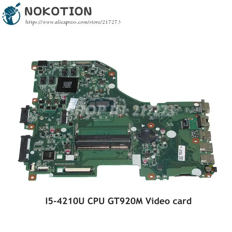 NOKOTION NBMVM11006 NB.MVM11.006 для Acer aspire E5-573G Материнская плата ноутбука DA0ZRTMB6D0 I5-4210U CPU GT920M