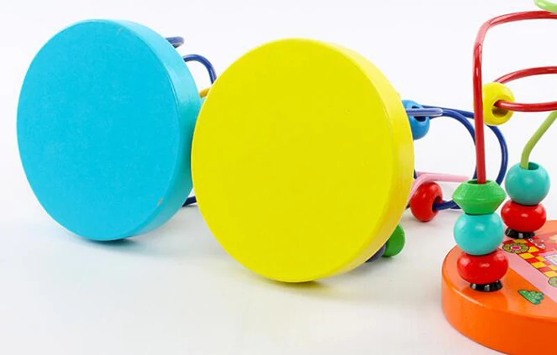 Деревянные игрушки Монтессори для мальчиков и девочек деревянные круги бусины