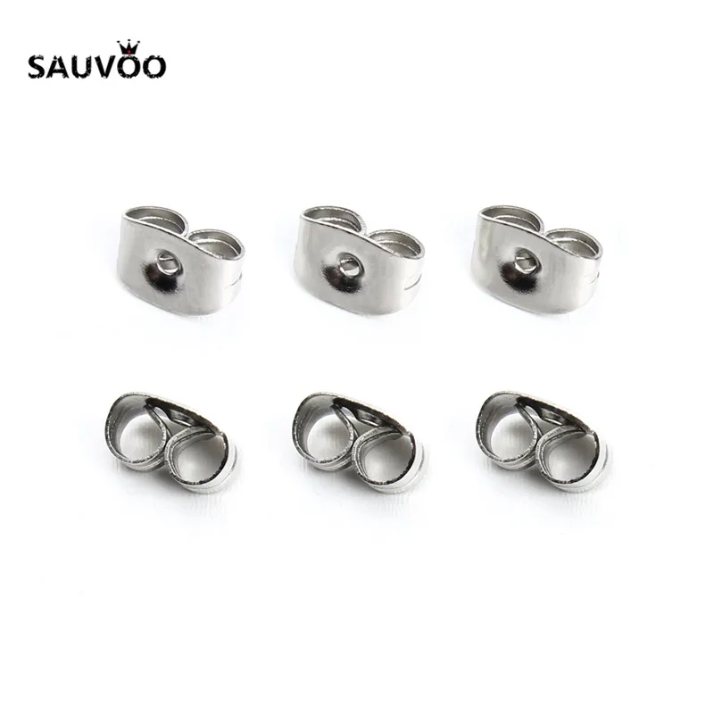 100 шт./лот серьги из нержавеющей стали заглушка для задней панели базовые шпильки