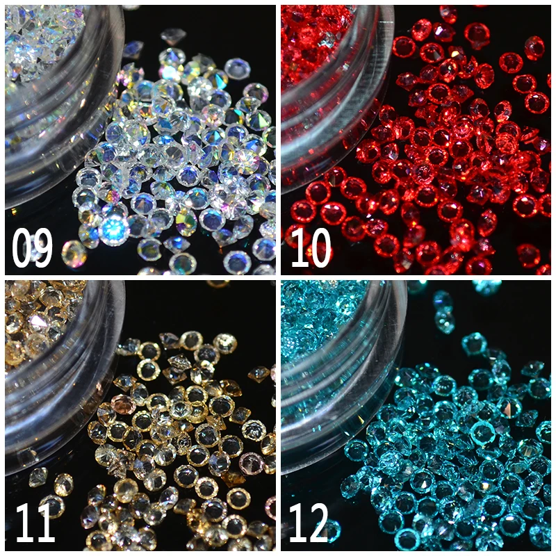 

Hot selling 1 box/pack 1.5mm Zircon Nail Rhinestones Nail Art Micro Rhinestones Mini Nail Rhinestones Manicure Decorations