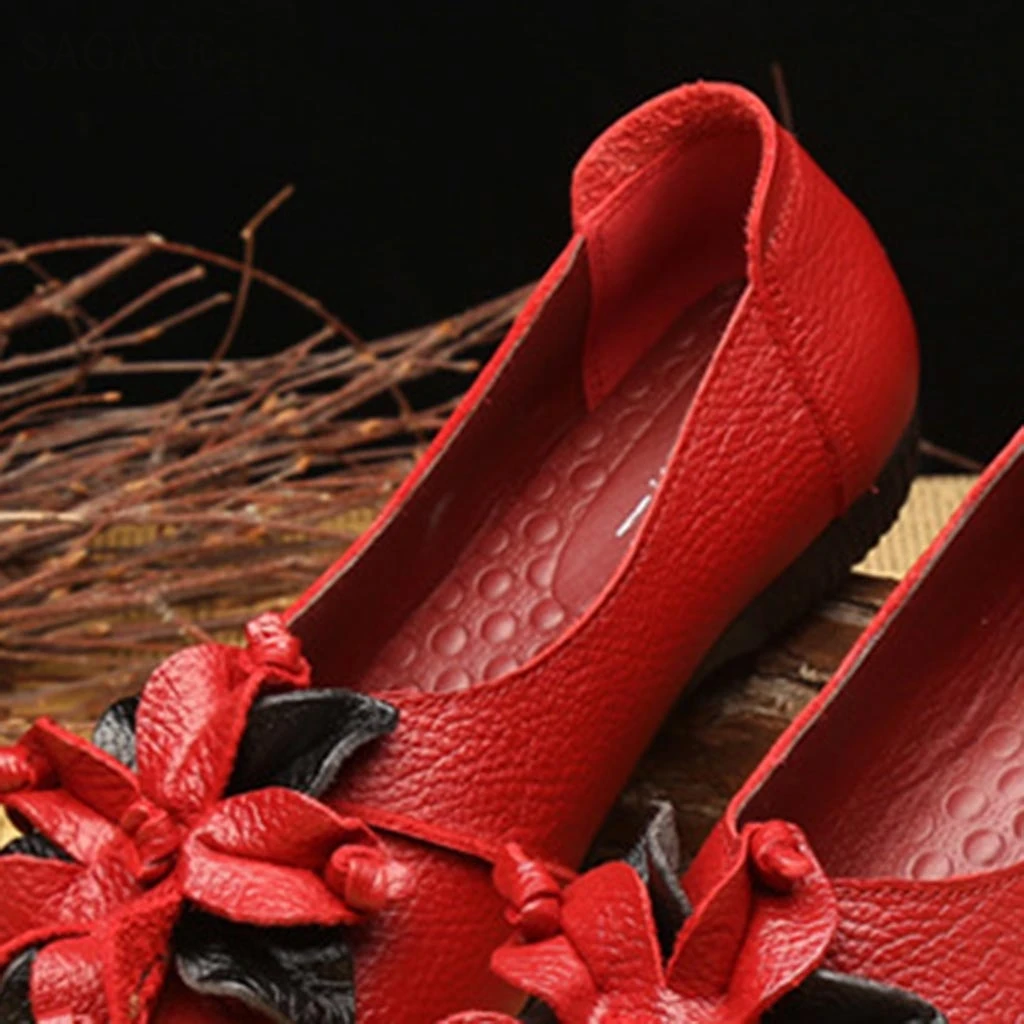 SAGACE женские Этнические Ретро туфли ручной работы с цветами на мягкой подошве