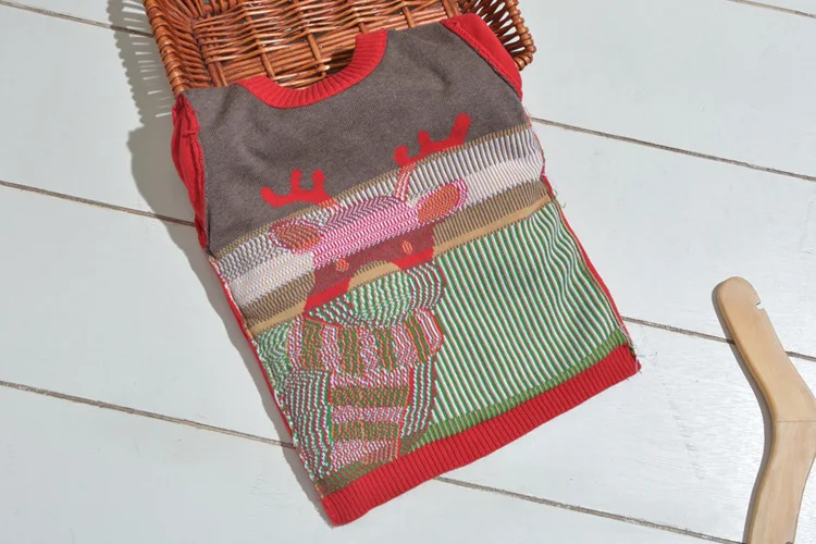 Children's Knit Sweater Christmas Deer Rudolph Cotton Long Sleeve Warm Boys Girls New Year's Clothes