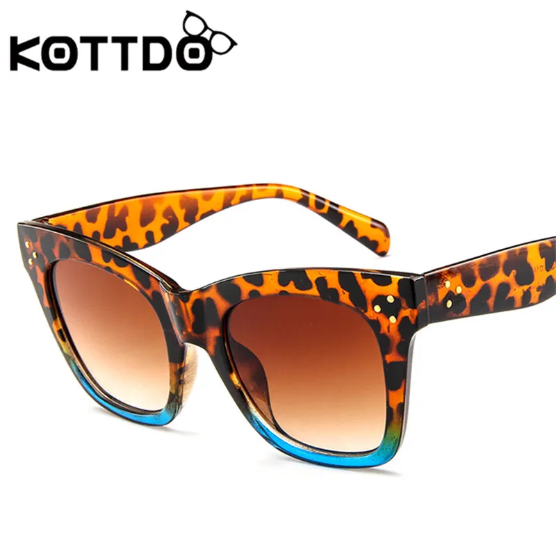 Мужские и женские солнцезащитные очки KOTTDO большие в стиле ретро с рисовыми