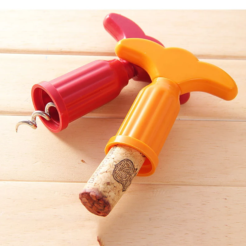 Plastic Handle Professional Wine Opener Portable Screw Corkscrew Bottle Cook Tools Random Colors | Дом и сад
