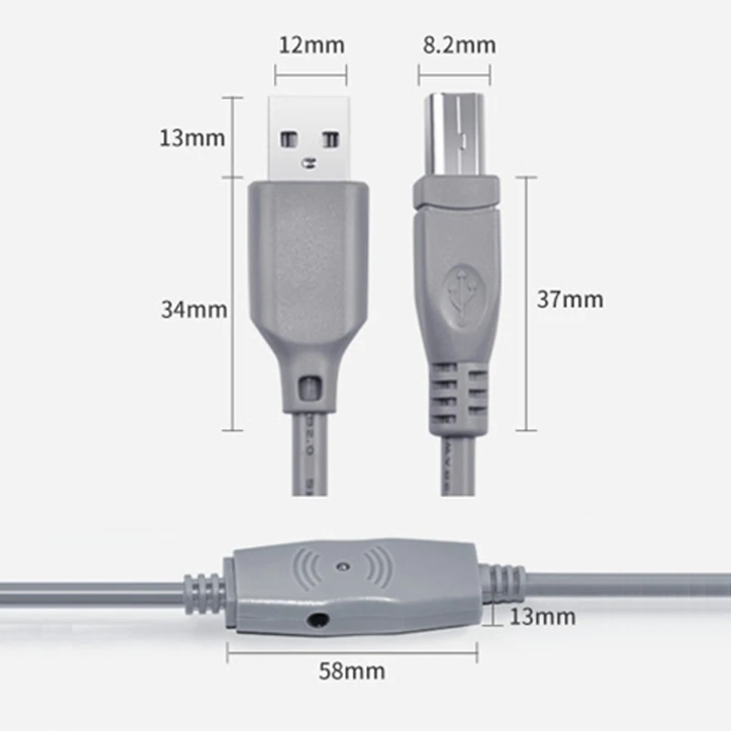 Высокоскоростной usb кабель для принтера удлинитель передачи данных USB A папа к B