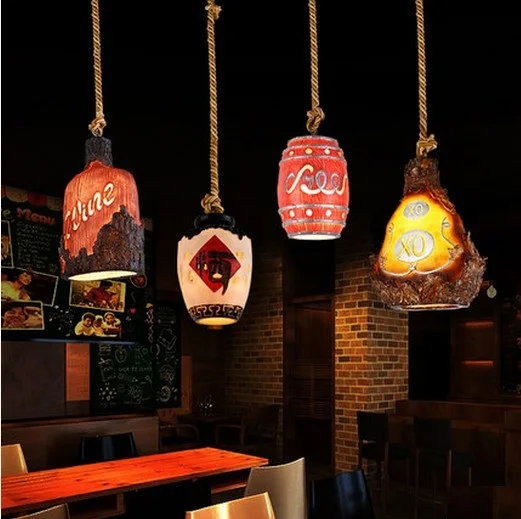 Винтажный светодиодный подвесной светильник в стиле лофт потолочный из