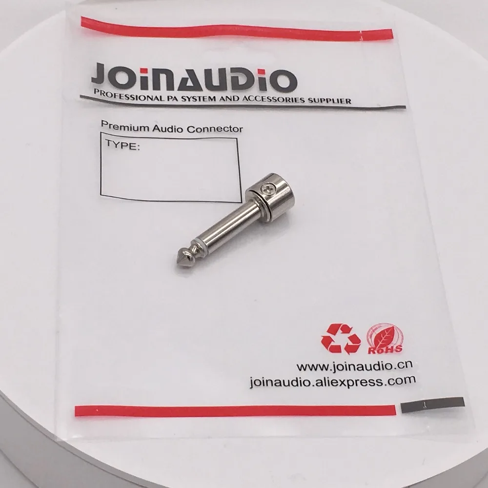 JOINAUDIO Solderless Mono Plug 6,35 мм разъем для DIY гитарного кабеля(10 шт. за 1 комплект