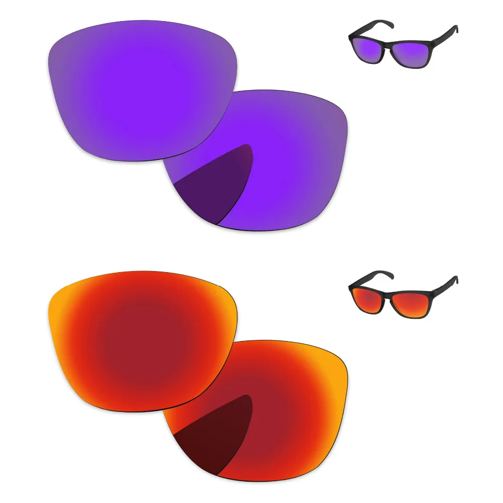 

Противопожарные красные и фиолетовые красные 2 пары Поляризованные Сменные линзы для Frogskins Солнцезащитные очки оправа 100% UVA и UVB Защита