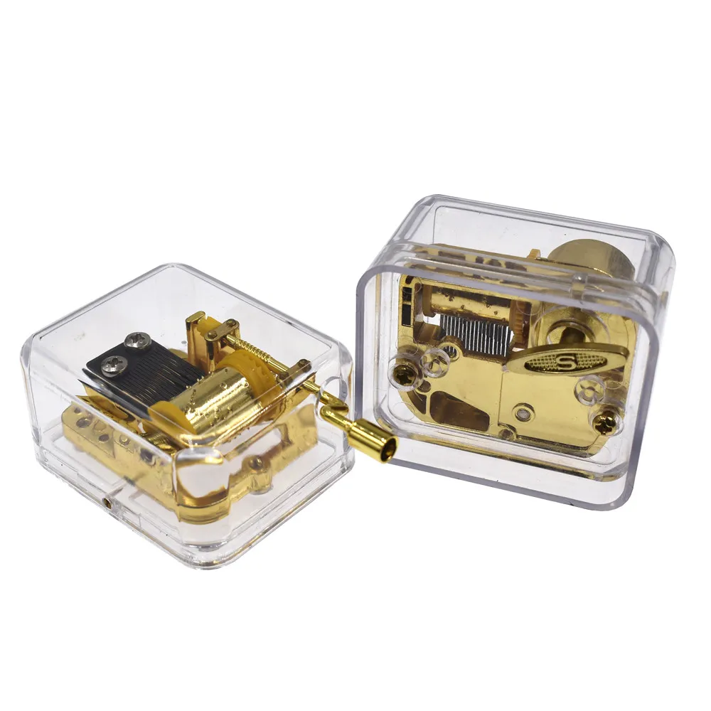 Акриловая пластиковая музыкальная шкатулка Laxury для пары с ручкой и пружиной