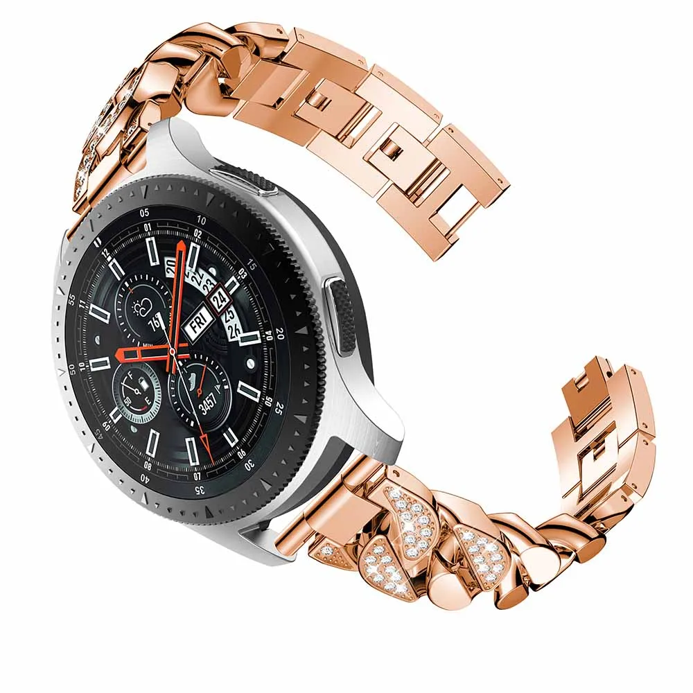 Металлический ремешок для samsung Galaxy Watch 46 мм ремешок для часов Стразы браслет из нержавеющей стали для samsung gear S3 классический Frontier