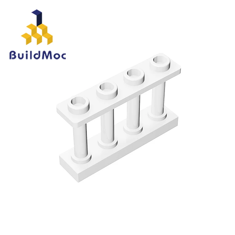 BuildMOC 15332 30055 забор 1x4x2 шпиндель с 4 шпильками для строительных блоков запчасти DIY