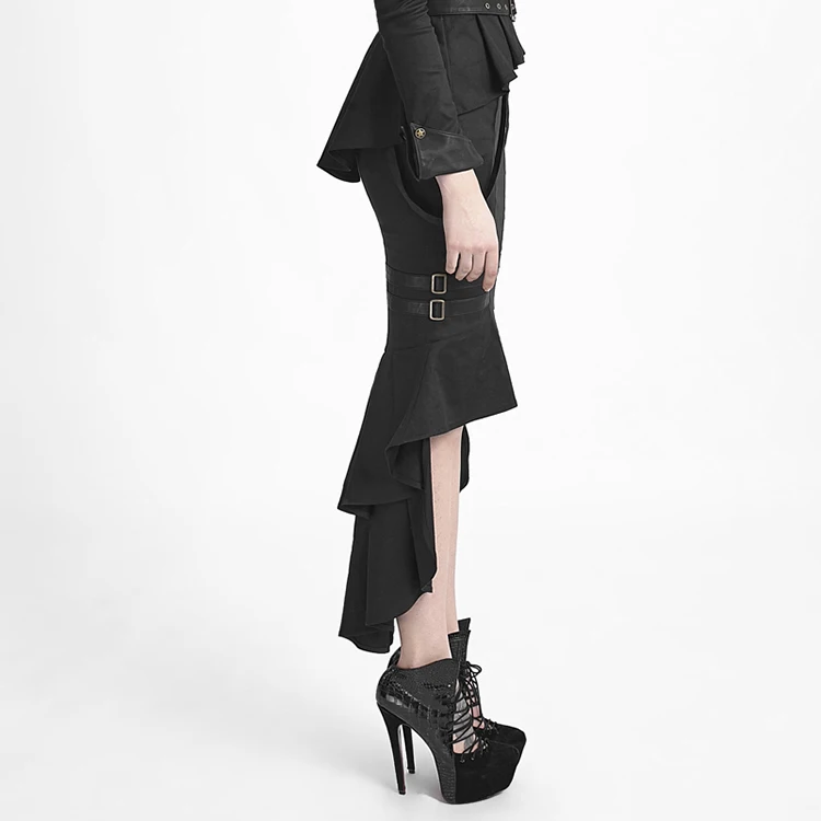 Женская юбка в стиле стимпанк RAVE милитари модная готическая готика рыбий хвост