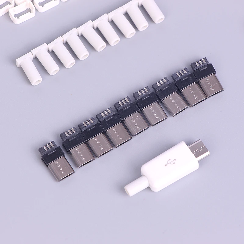 10 шт./компл. DIY Micro USB сварочный Тип папа 5-контактный разъем с пластиковой крышкой