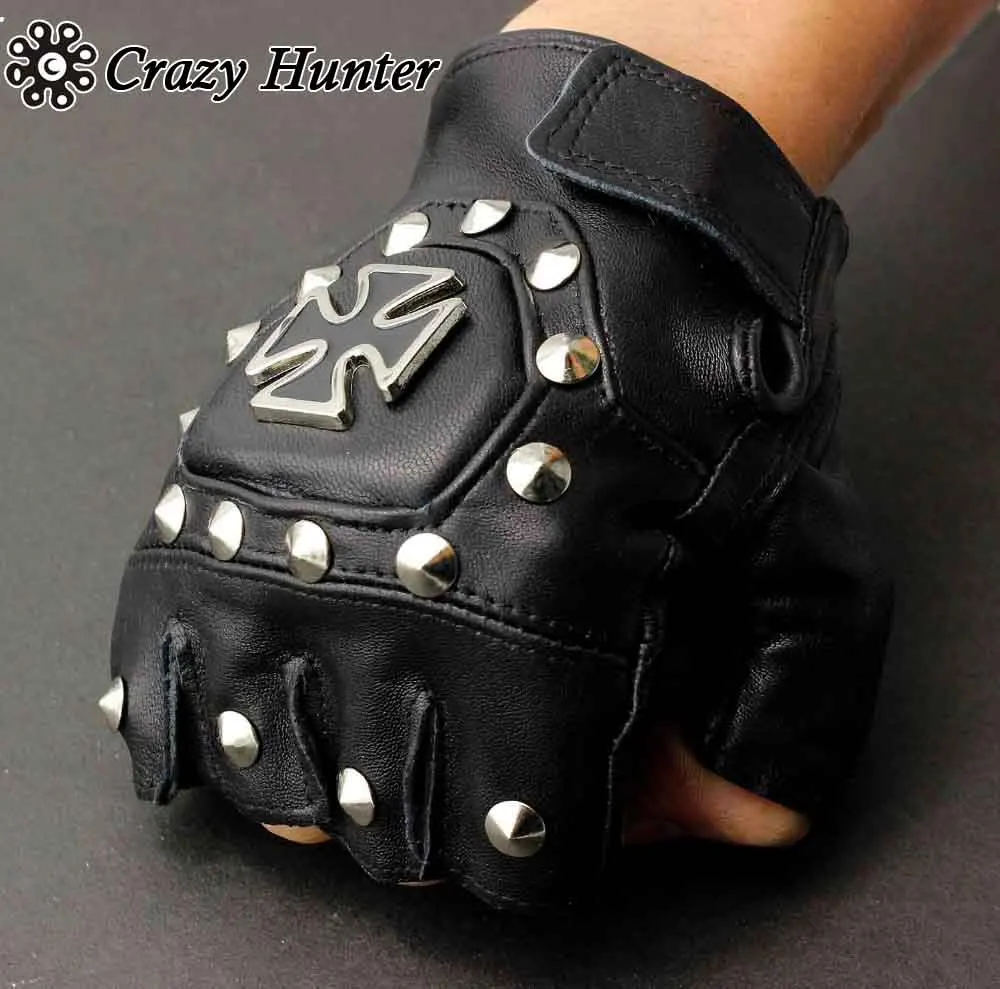 Перчатки для вождения мотоцикла без пальцев из натуральной кожи|motorcycle fingerless