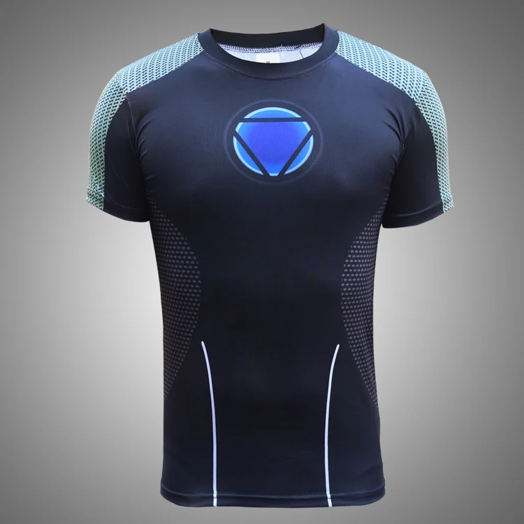Iron Man 3 Short Sleeve T-shirt New Battle Suit Tony Stark Shirt Cosplay Costume Herotshirt Homme Swag Male Tee Plus Size | Мужская