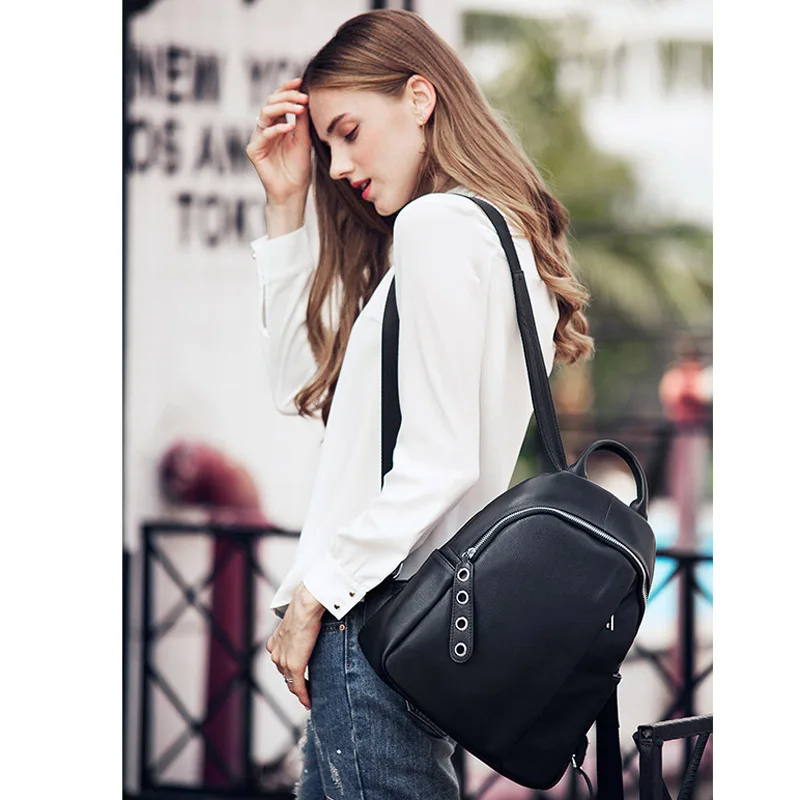 ZENCY женский школьный рюкзак из 100% натуральной кожи|backpack bag|leather women backpackwomen backpack |