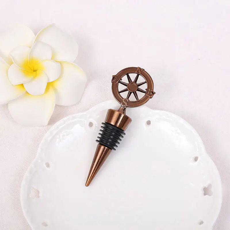 10pcs Metal Wine Bottle Stoppers Travel Theme Wedding Guests Gift Stopper Compass Souvenirs Accessories | Дом и сад