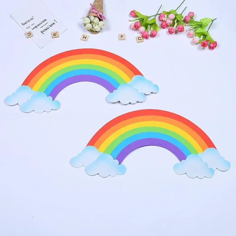 2 шт. 3D радужные настенные стикеры бумага из ЭВА обои для детской комнаты школьные