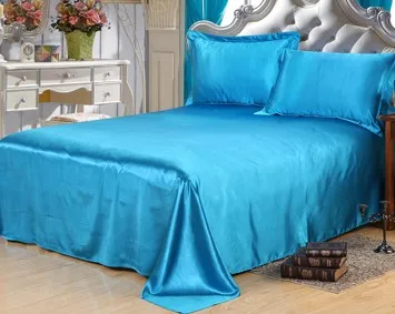 4 шт. простыня набор атласные шелковые постельные принадлежности Голубое озеро