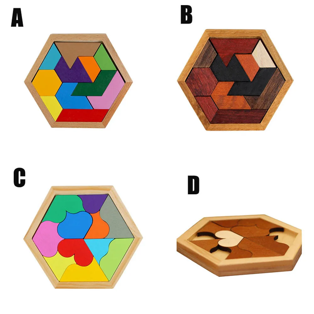 Деревянные материалы Монтессори 3d геометрические Обучающие игрушки-пазлы для