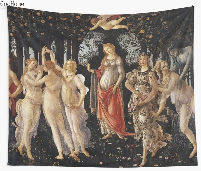 Настенный Гобелен La Primavera Allegory Of Spring Jesus Botticelli пляжное полотенце покрывало коврик