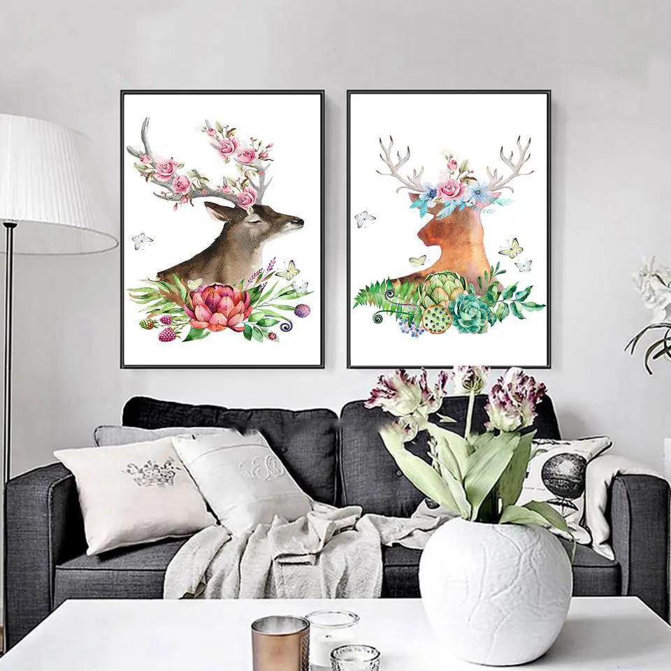 Мультяшный животный олень современный скандинавский минималистичный простой