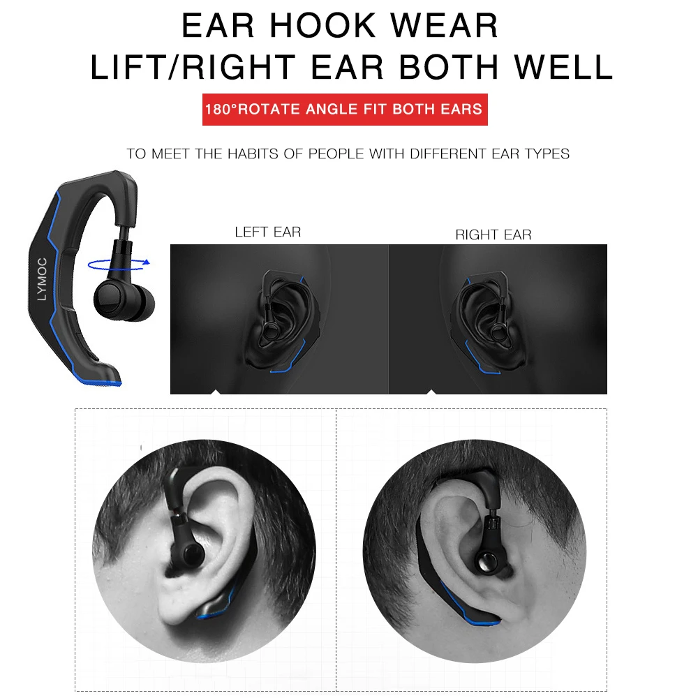 LYMOC Q3 обновленные Bluetooth наушники автомобильные Спортивные Беспроводные HD