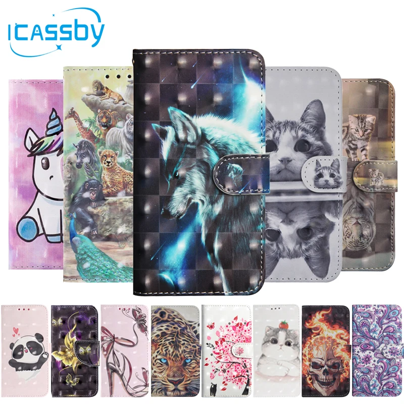 Case for Samsung Galaxy J5 2017 Leather Wallet Phone Cases Cover 3D Cat Flip Etui J530 Coque | Мобильные телефоны и