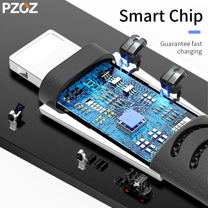 Зарядный кабель PZOZ для iphone Xs Max металлический сплав цинка Usb быстрая зарядка X 8 7 6 s