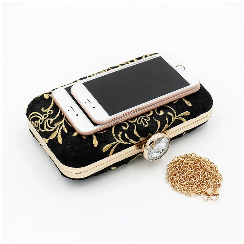 Женский Золотой вышитый клатч Ansloth вечерние мини сумки стразы клатчи на каждый