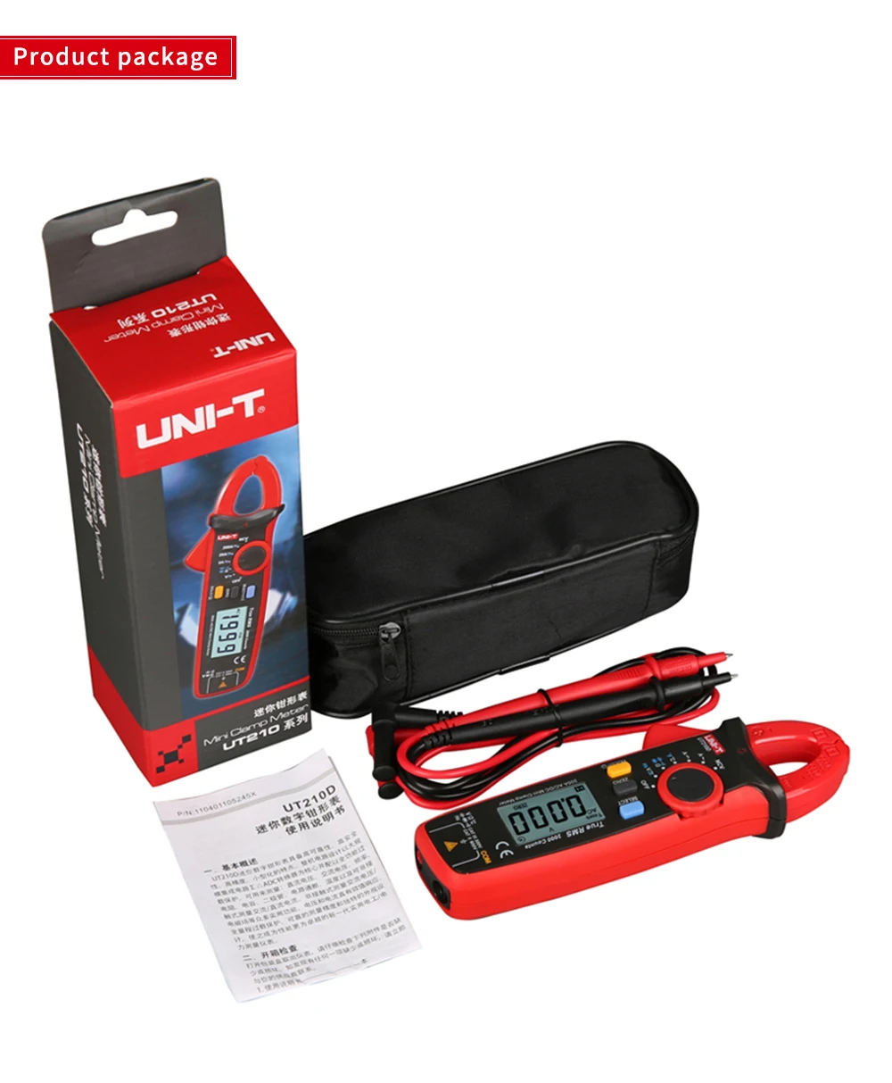 UNI-T UT210E True RMS мини Цифровые токовые клещи AC/DC напряжение Авто Диапазон VFC емкость Бесконтактный мультиметр диод