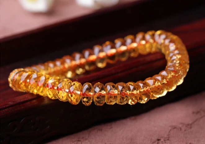 Браслеты из натурального желтого золота 8 мм|crystal stretch bracelet|bead braceletstretch bracelet |