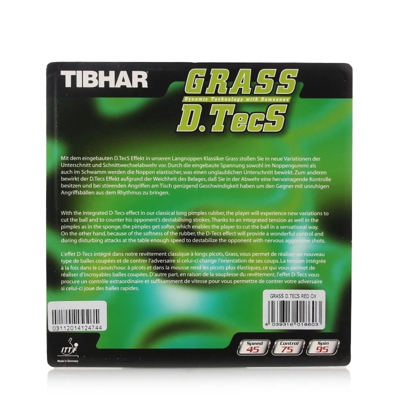 Фото TIBHAR GRASS D.TECS OX без губки, длинная Защитная резиновая губка для настольного тенниса, для пинг-понга №2
