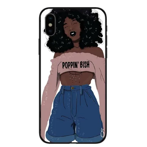Модные африканские девушки Жесткий ПК телефон чехол для iPhone 7 XR XS Max 6 6 S Plus 5 5S SE 8 8 Plus Melanin queen чехол для iPhone X