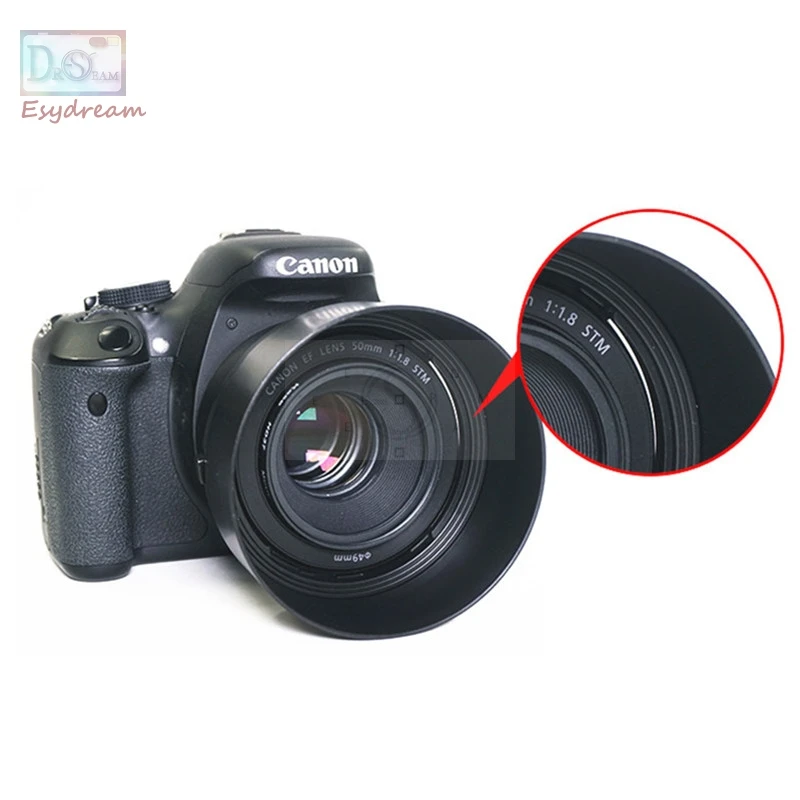 ES68 ES 68 бленда объектива камеры для нового Canon EOS EF 50 мм f/1 8 STM 49 мм|lens hood|camera lens hoodslens