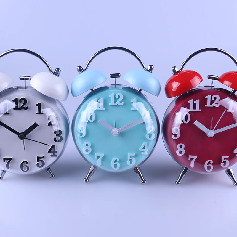 Короткие будильники пластиковые одноцветные ночные световые часы Needle тихий