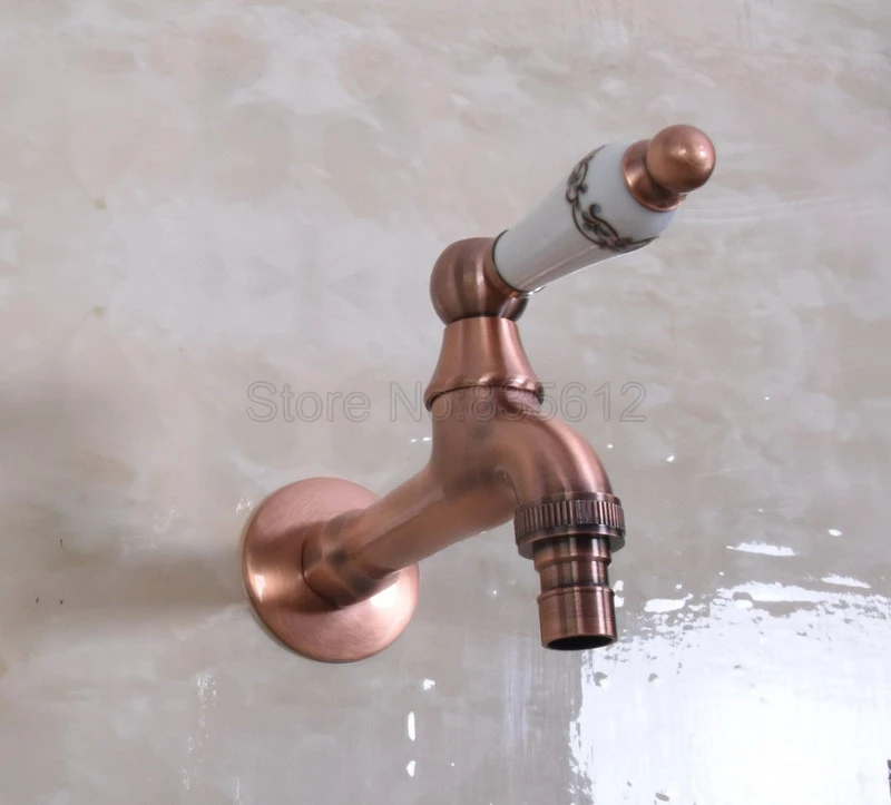 

Antique Red Copper Wall Mounted Ceramic Handle Washing Machine Faucet /Garden Water Tap /Bathroom Water Tap Wav307