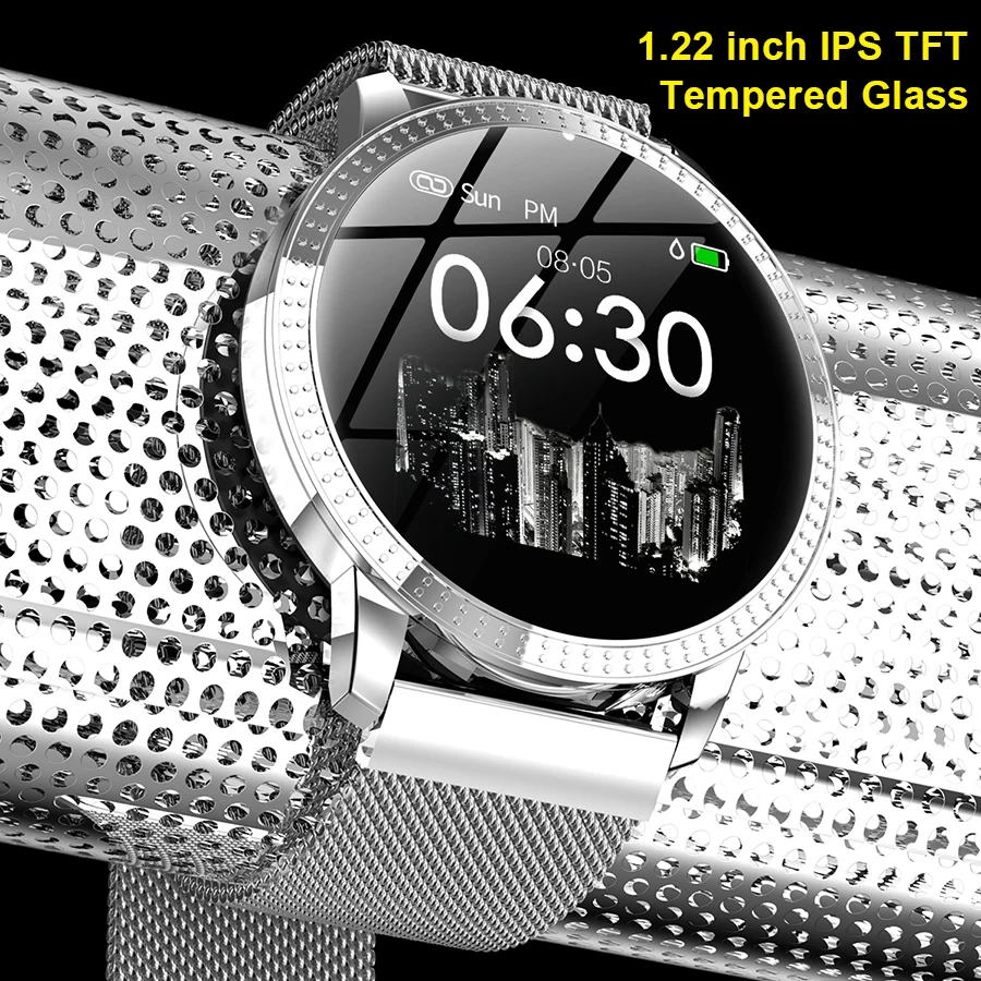 SCOMAS Smart Watch 1.22&quotIPS IP67 Waterproof Tempered Glass Heart Rate Monitor Blood Pressure Oxygen Men Women Smartwatch | Электроника