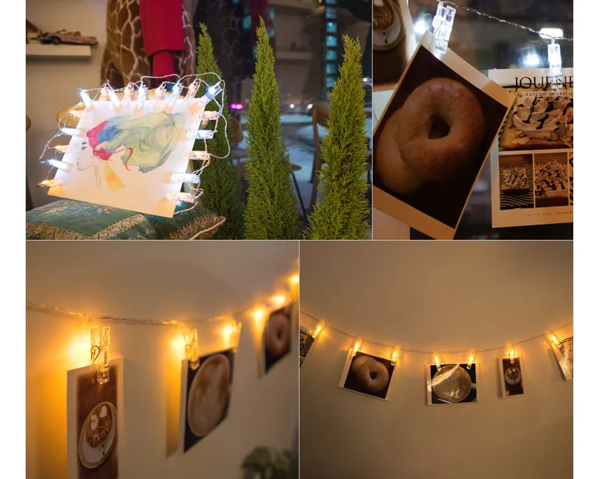 1,5 м 10LED DIY фото клип колышки струнные огни на батарейках Рождественские огни Свадебная вечеринка юбилей украшения сказочные огни