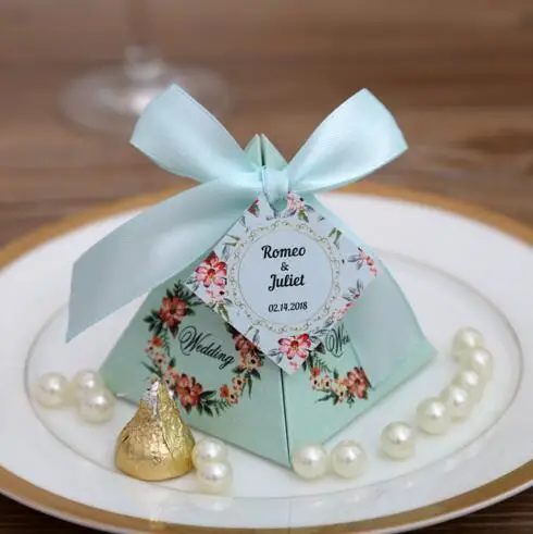 50 шт. Бесплатная доставка Розовая/фиолетовая/небесно Голубая цветочная Пирамида