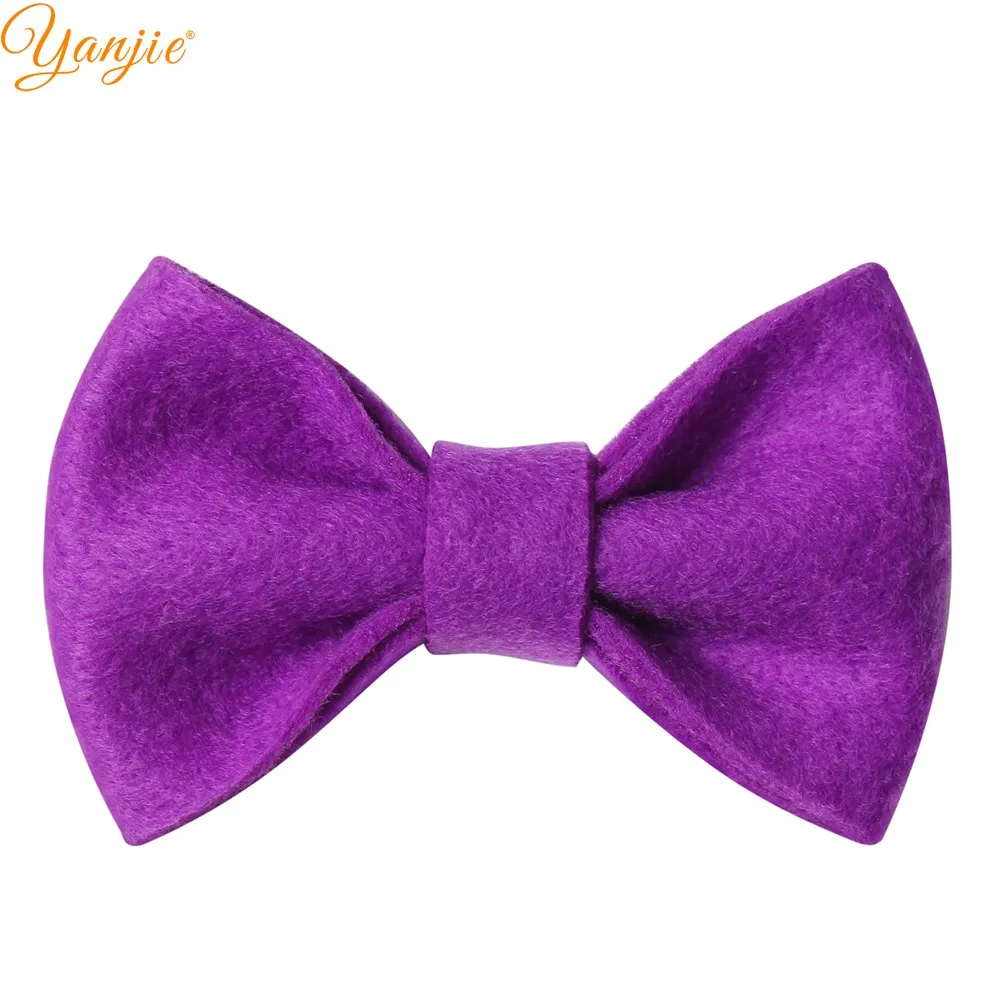 purple 12 шт./лот ", мягкого фетра волосы бант Заколки для волос для девочек Дети Barrete DIY бутик оголовье для Для женщин аксессуары для волос - Цвет: purple