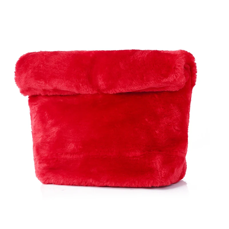 Женские сумки из искусственного меха модные повседневные клатчи в рулоне зимняя