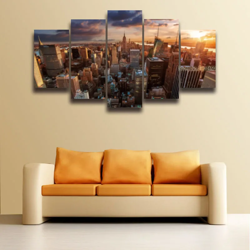 Нью Йорк Манхэттен городской пейзаж холст печать живопись городского пейзажа
